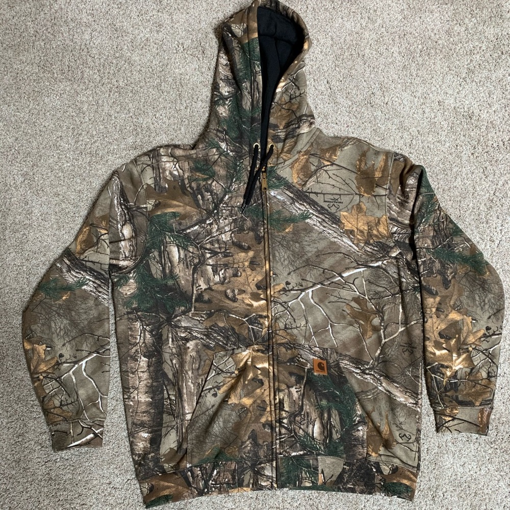 Camo Carhartt Hoodie Sweatshirt Size XL